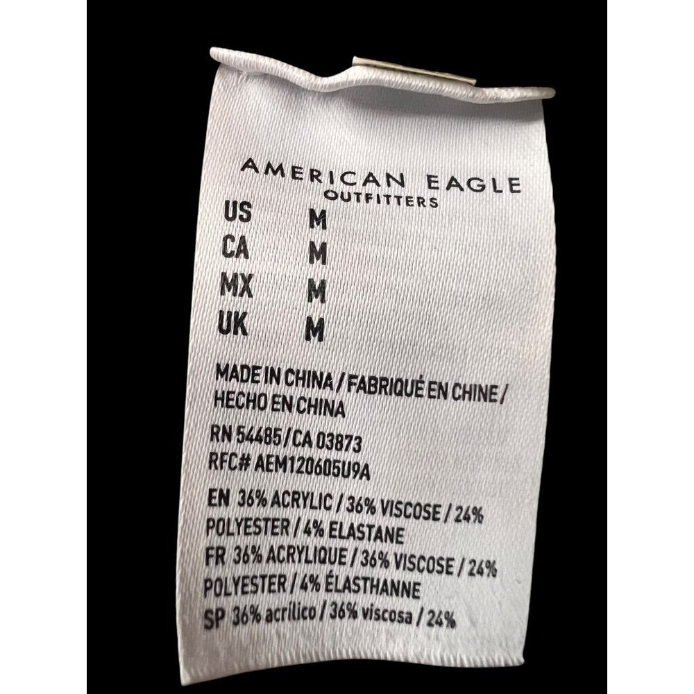 American Eagle Knit Long-Sleeve Sweater Womens Beige Womens Relaxed Fit coastal - Picture 9 of 10